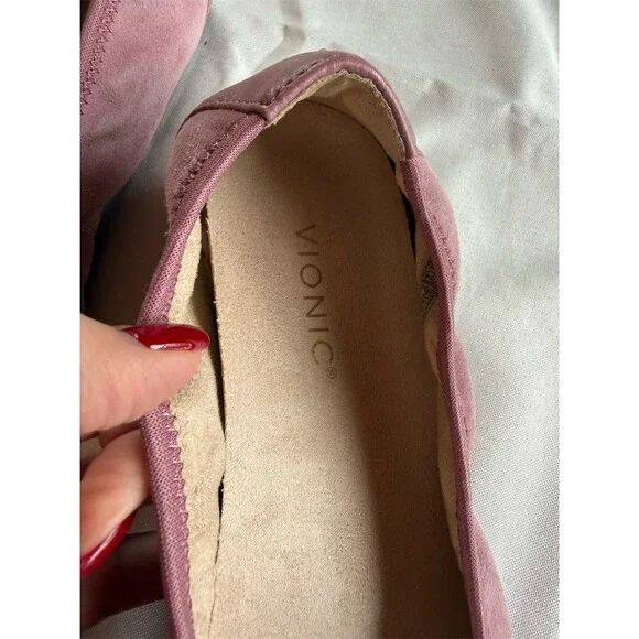 Vionic Prim Tina Women's Ballet Flats Pink Cap Toe Slip On Size 11 W NWOT - Picture 2 of 7